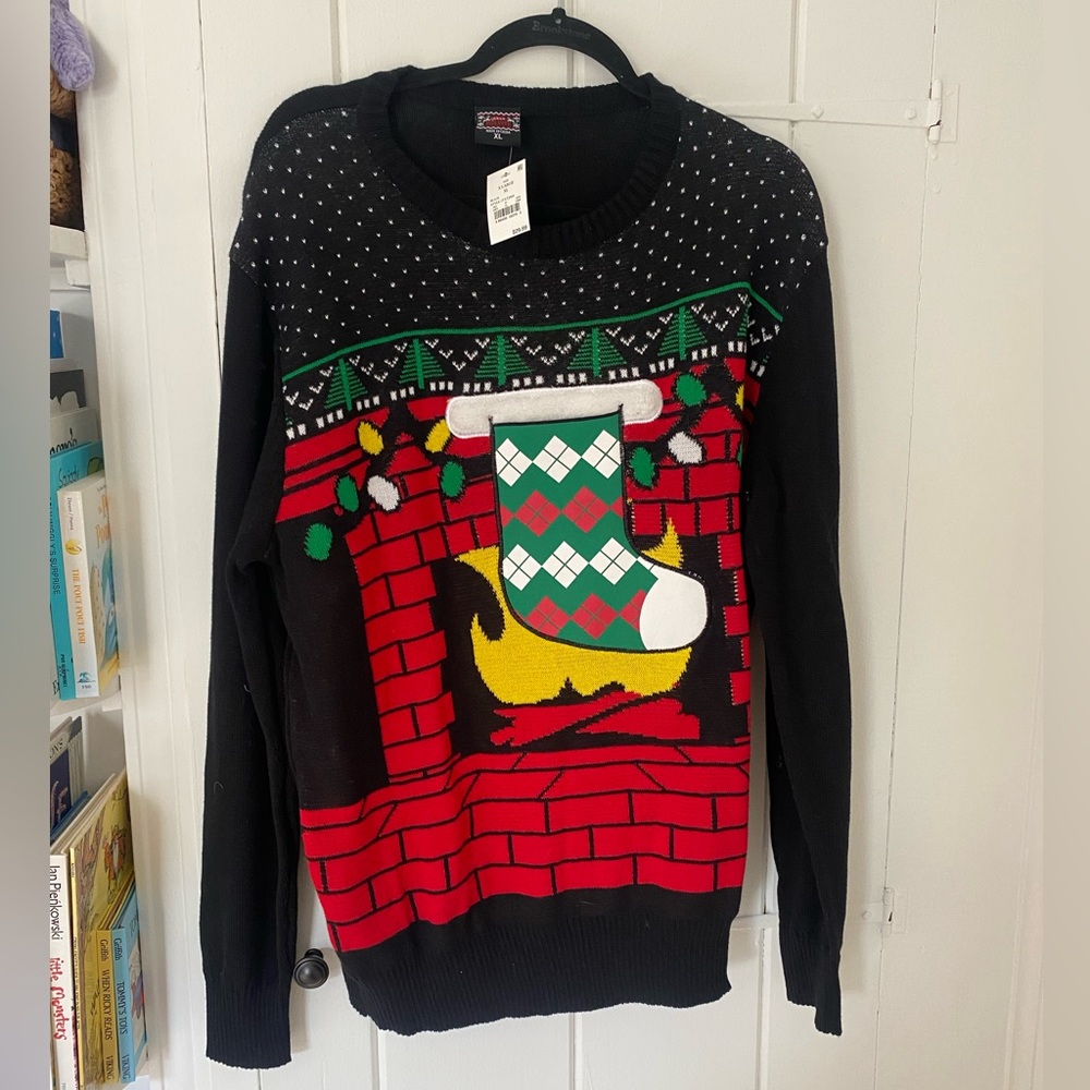 Festive Black and Red Holiday Sweater